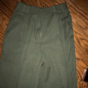 Women’s olive colored dress slacks.